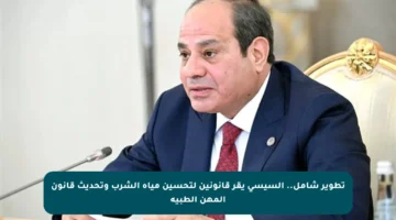 تطوير شامل.. السيسي يقر قانونين لتحسين مياه الشرب وتحديث قانون المهن الطبية